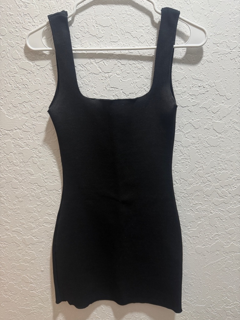 Zara Black Square Neck Bodycon Dress